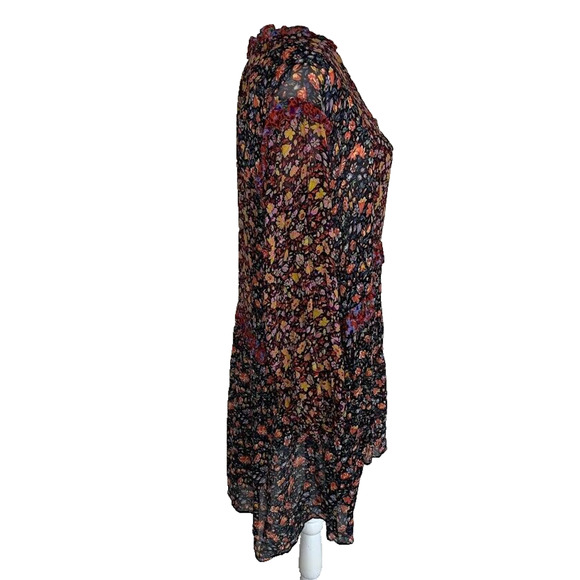 Anthropologie Helene Floral Ruffle Trim Boho Tunic Dress Size Small Oversized - Picture 6 of 12